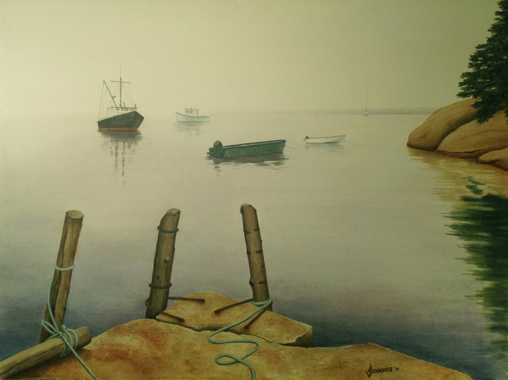 Early Morning in Deer Isle, ME Watercolor by Arleen Jennings